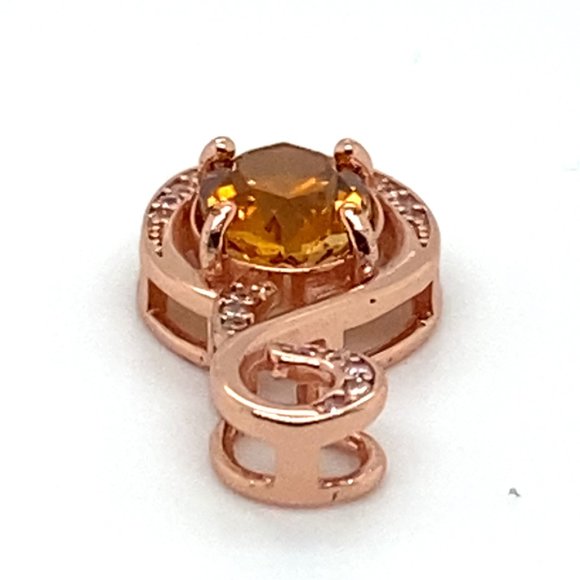 Rare Orange Tourmaline 1.40ct Rose Gold Finish Solid 925 Sterling Silver Pendant - Picture 6 of 8